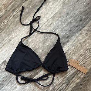 SKIMS Black Triangle Bikini Top